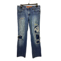 Akdmks Mens Size 30 Stretch Cotton Distressed Patched Whiskered Denim Blue Jeans