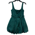 New Francescas Womens Large Emerald Green Jacquard Strappy Mini Bubble Dress