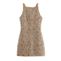 Women Clothing Beads Decoration Classic Dress