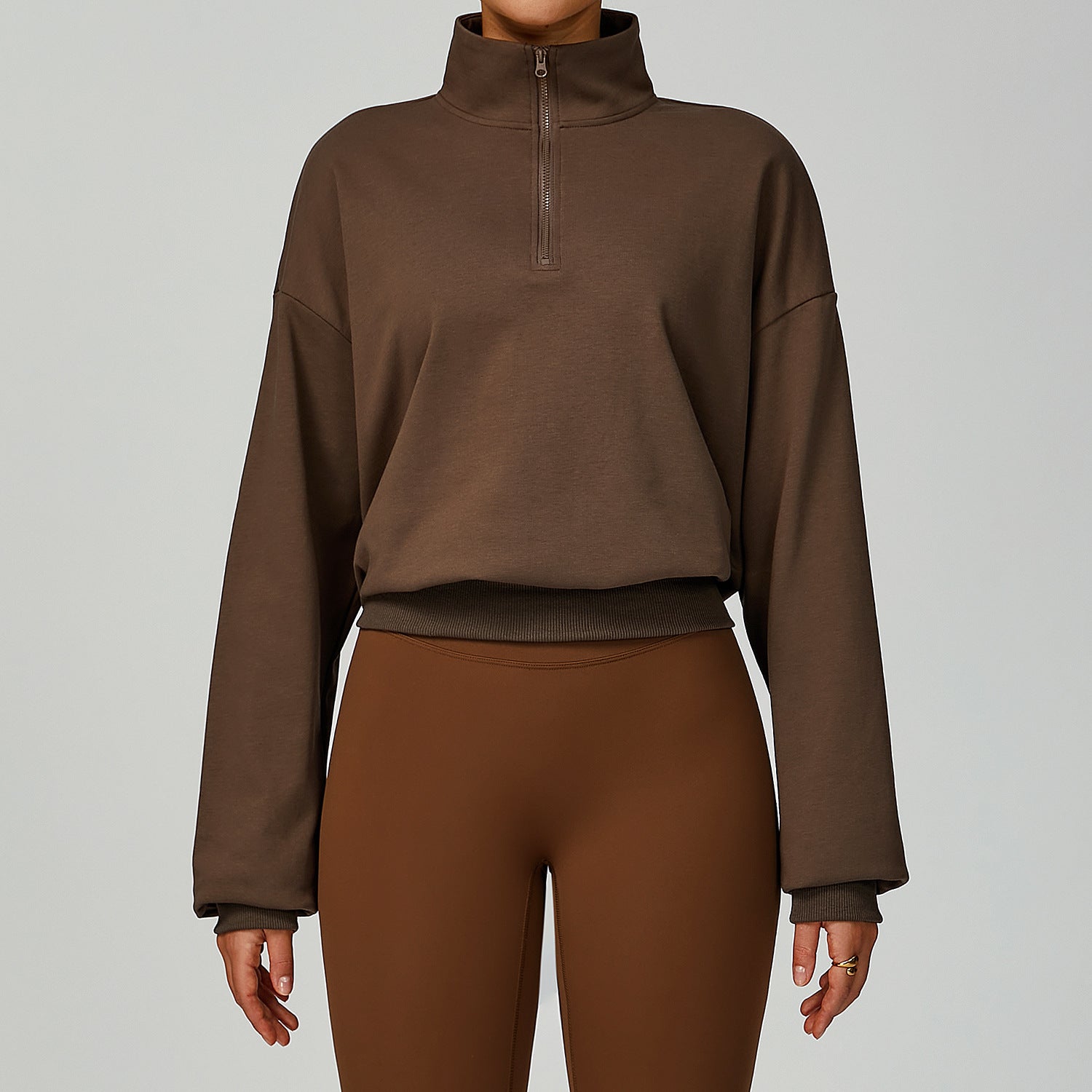 Autumn Winter Zipper Sweater Casual Loose Windproof Warm All Matching Sweater Women Running Fitness Sportswear