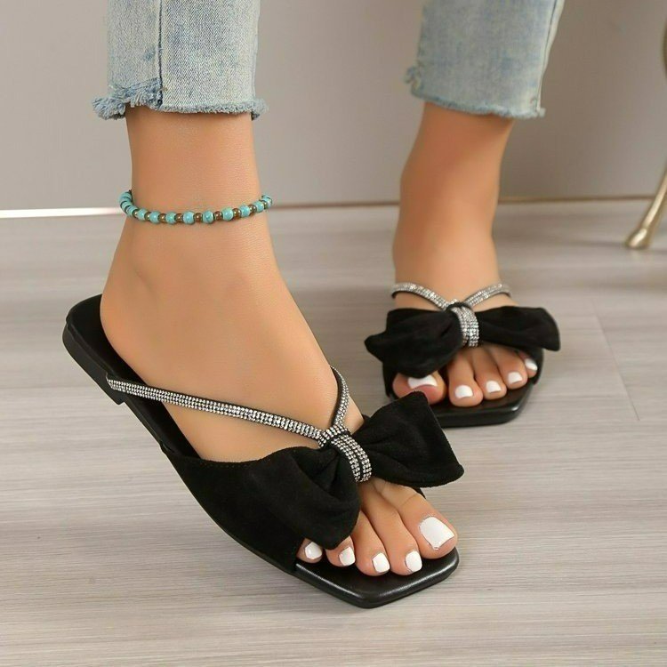 Bow-Knot Slip-On Slippers
