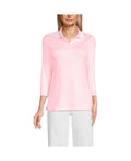 Lands End Womens 3/4 Sleeve Supima Cotton Polo Shirt