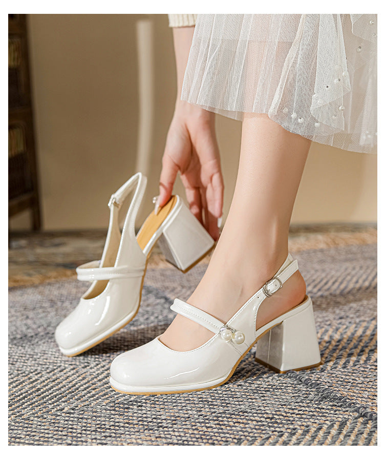 Women's Wide-Fit Chunky Heel Sandals | Plus-Size Round-Toe Block Heel