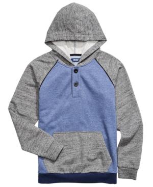 Univibe Big Boys Colorblocked Henley Hoodie, Size Medium