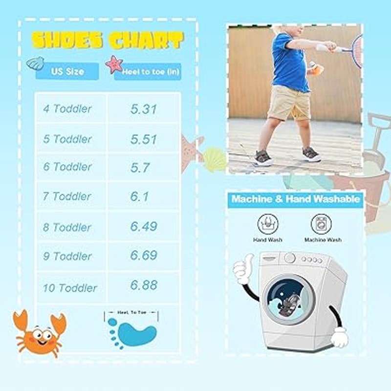JoinFree Toddler Boys Size 5.5 Gray Sandals Latch & Hook Close Water Shoes