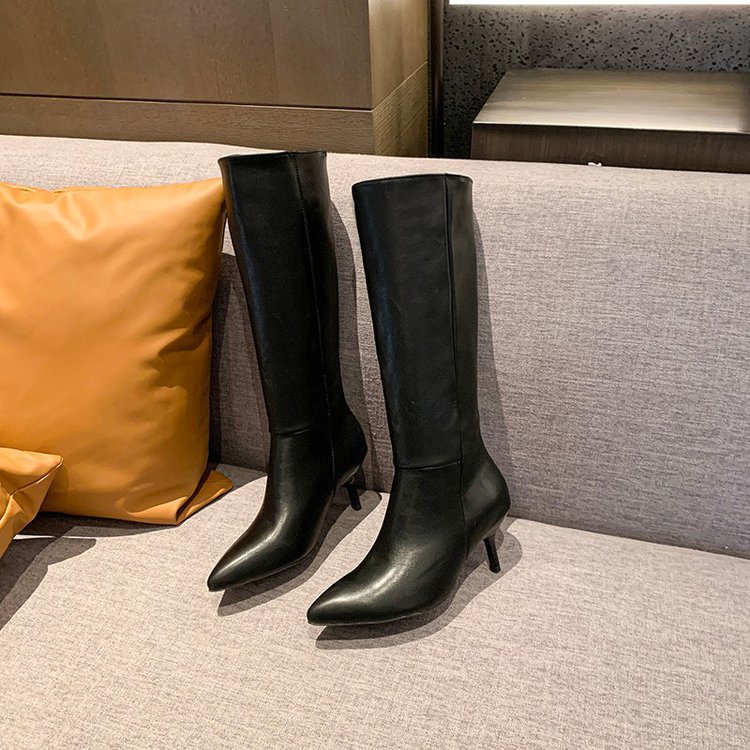 Women's Over-the-Knee Stiletto Boots – Pointed Toe PU Leather