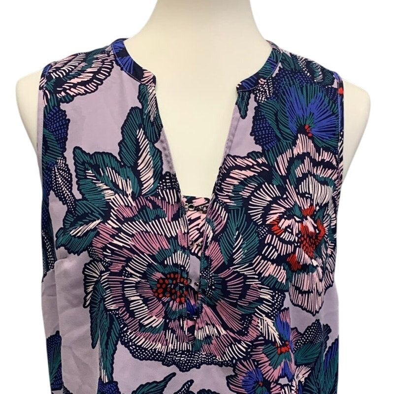 Maurices Womens Medium Sleeveless Floral 100% Polyester Flowy Tank Top Shirt