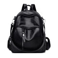 Women's Korean Fashion PU Leather Backpack | Casual Travel Daypack with Multiple Compartments