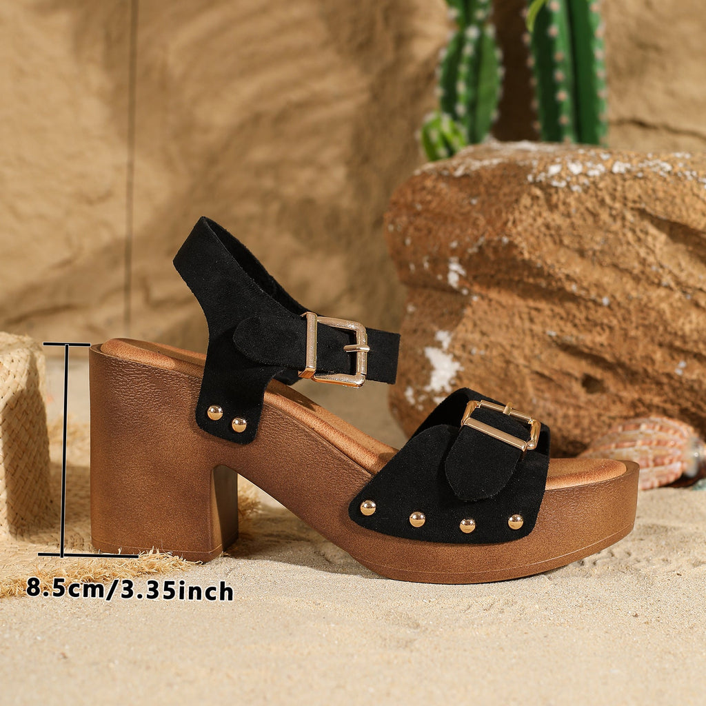 Waterproof Platform Chunky Heel Sandals
