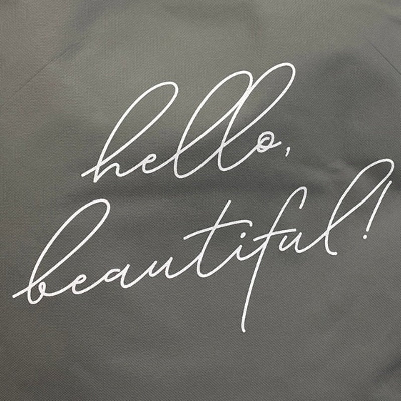 New Upcycled Hand Printed Wivfey Wife Hello Beautiful Shopper Tote Bag