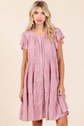 Mittoshop Lace Detail Ruffled Button Down Tiered Dress