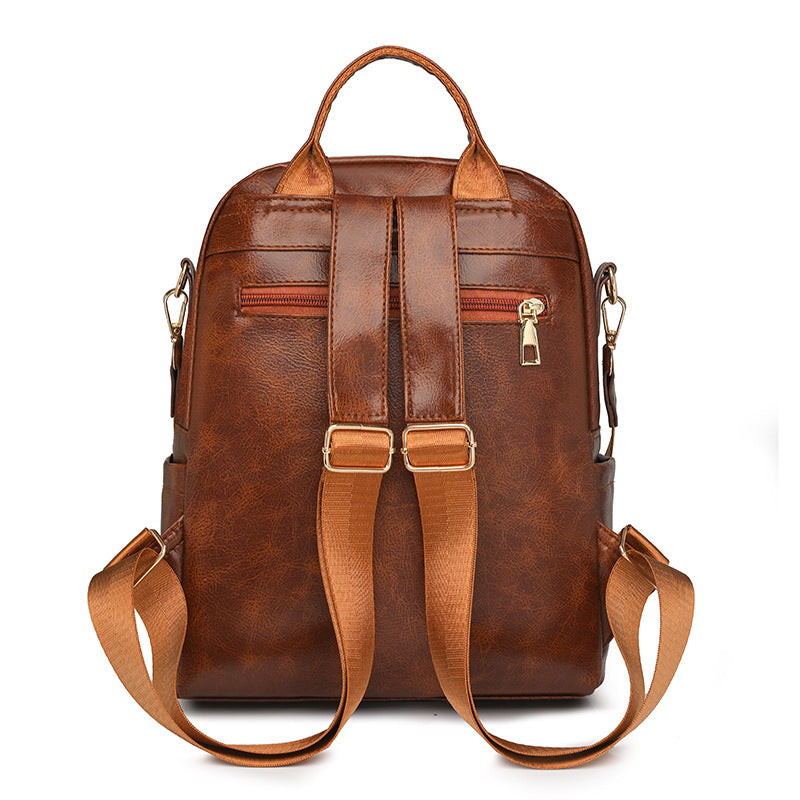 Women's Large Capacity Backpack - Waterproof PU Leather Commuter Backpack with Multiple Pockets