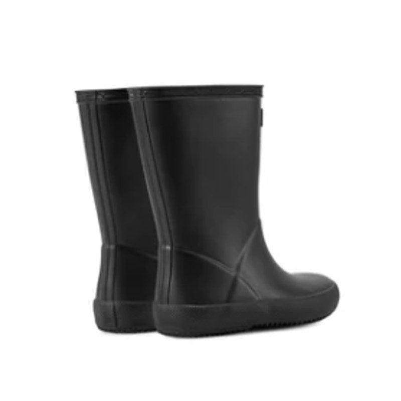 New Hunter Kids First Classic 8/9 Black Pull On Waterproof Wellies Rain Boots