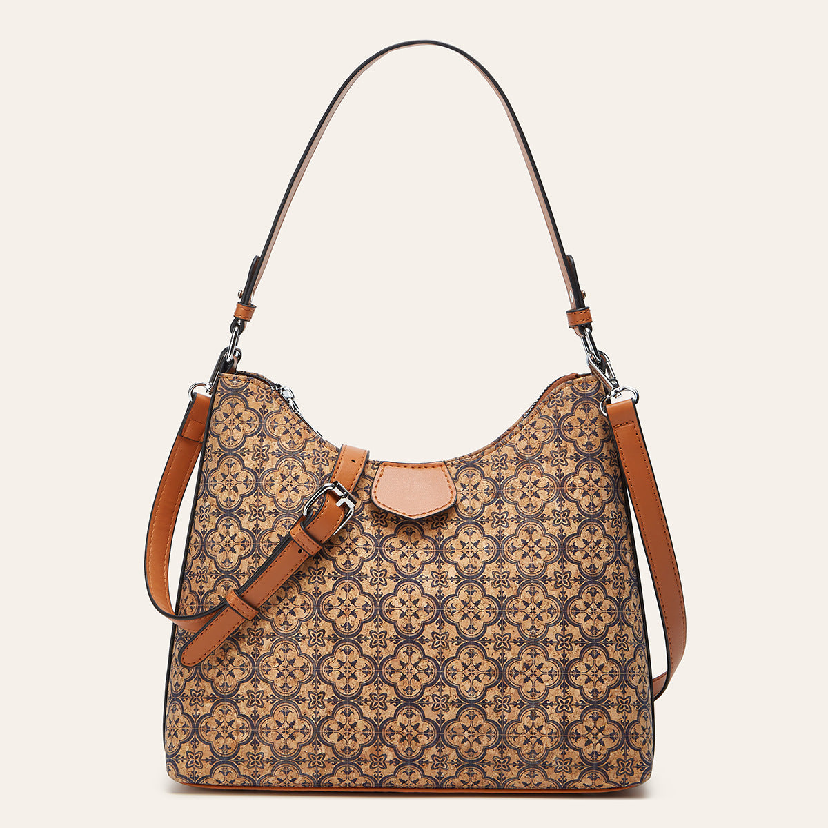 Women's Retro Ethnic Embroidered Tote Crossbody Bag with Multiple Compartments