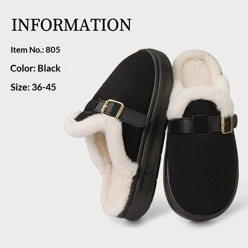 Plush Lined Cotton Slippers