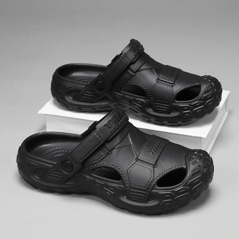 Men's Summer Beach Clogs - Breathable Non-Slip Closed-Toe Outdoor Shoes