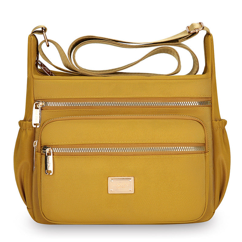 Multi-Compartment Oxford Shoulder Bag