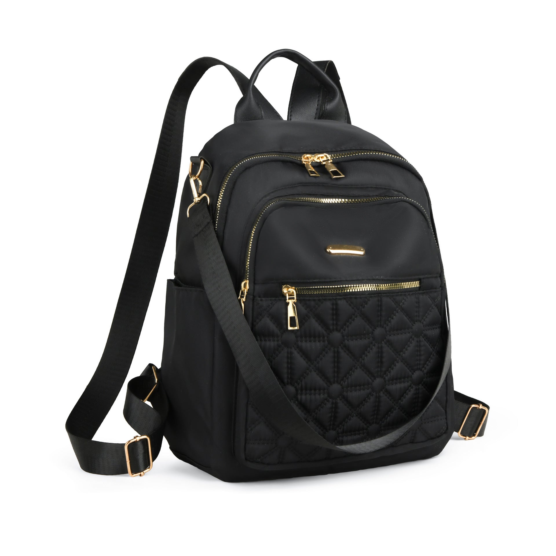 Women's Lightweight Nylon Backpack - High Capacity Travel Bag with Multiple Pockets