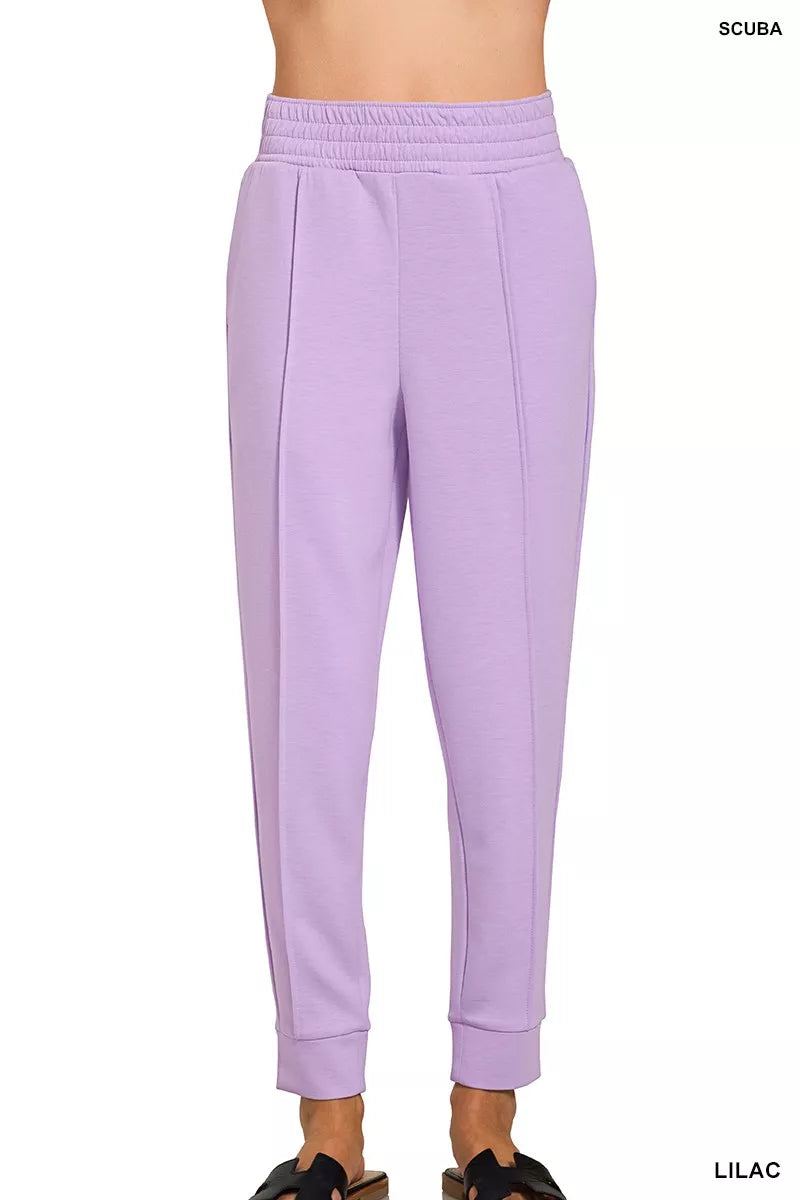 Zenana Scuba Mock Neck Sweatshirt and Joggers Set