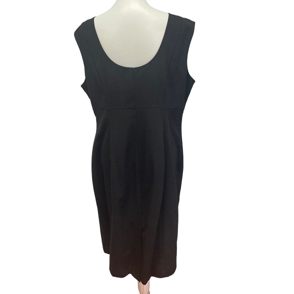 New Rafaella Woman Plus Size 16W Sleeveless Side Gathered Sheath Dress LBD