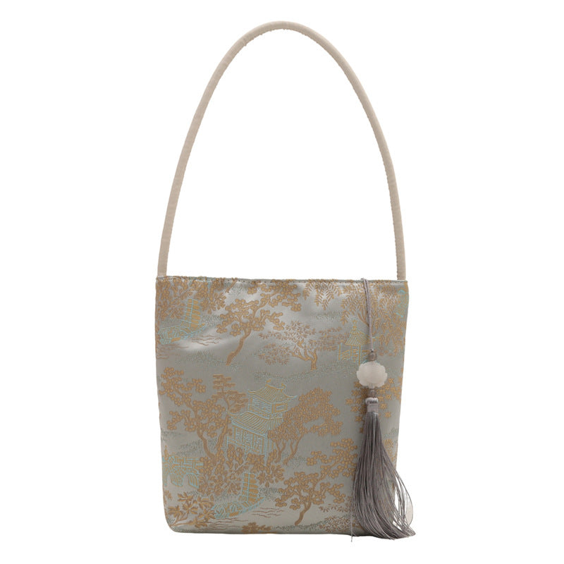 Chinese-Style Vintage Hanfu Bucket Handbag