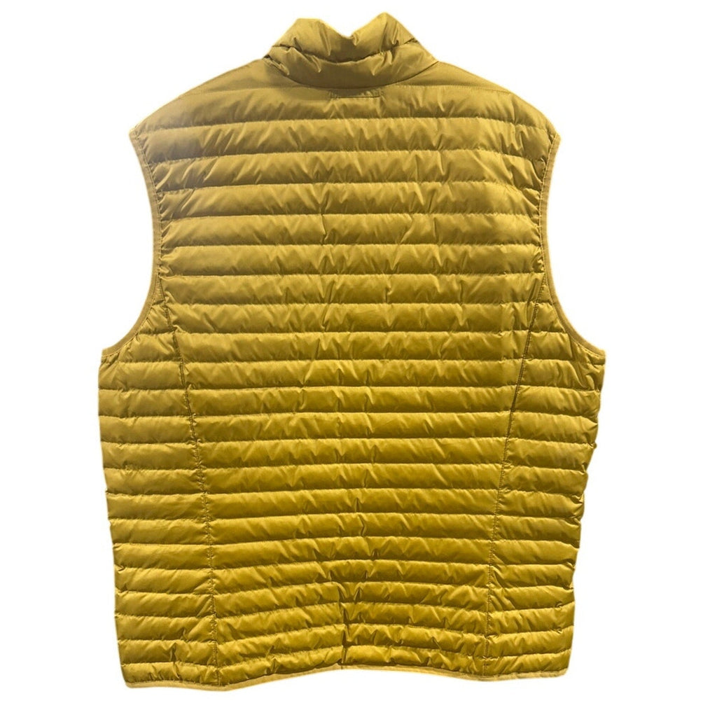 New Eddie Bauer Mens Medium Gold Yellow Microlight 650FP Down Zip Up Puffer Vest