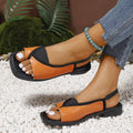 Women's Plus-Size Square-Toe Flat Sandals – Casual Summer Slides in Wide Widths