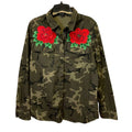 Love Tree Small Long Sleeve Embroidered Flower Camouflage Button Down Shirt