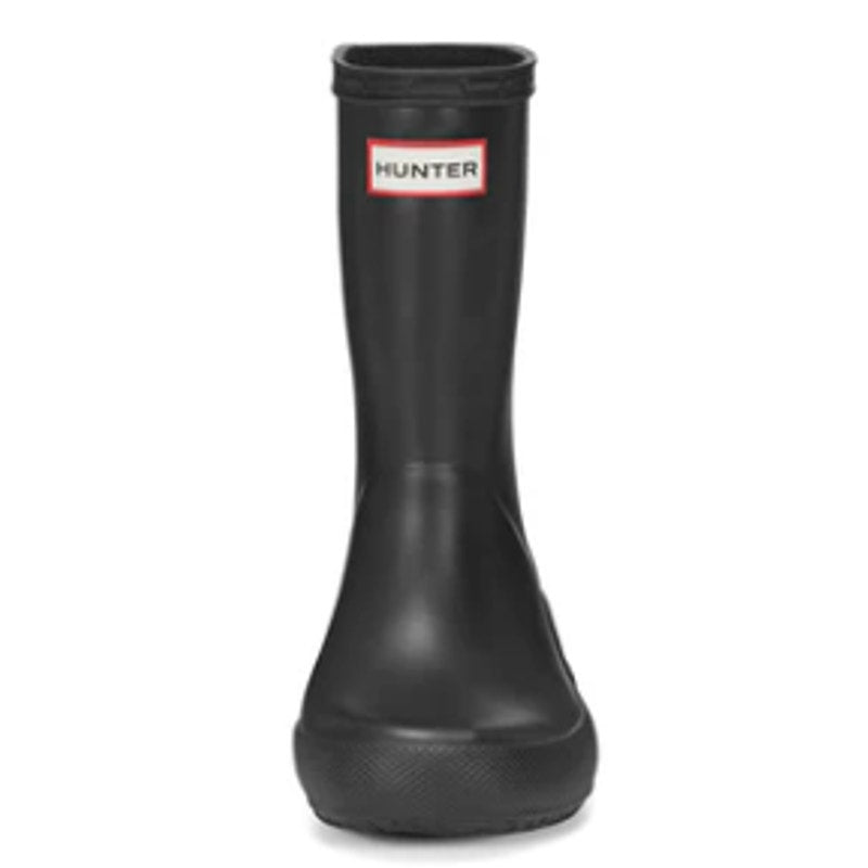 New Hunter Kids First Classic 8/9 Black Pull On Waterproof Wellies Rain Boots