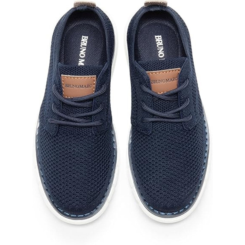 Bruno Marc Boys Size 4 Navy Blue Mesh Oxfords SneakersLace-Up Lightweight Shoes