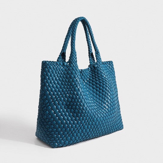 Handwoven Woven Shoulder Bag - Premium PU Leather Underarm Bag for Women