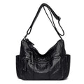 Women's Solid Color Crossbody Shoulder Bag - PU Leather Casual Handbag