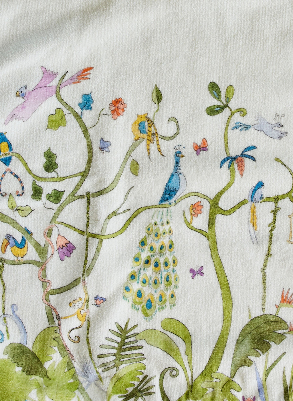 Swim Poncho - Tropical Chinoiserie