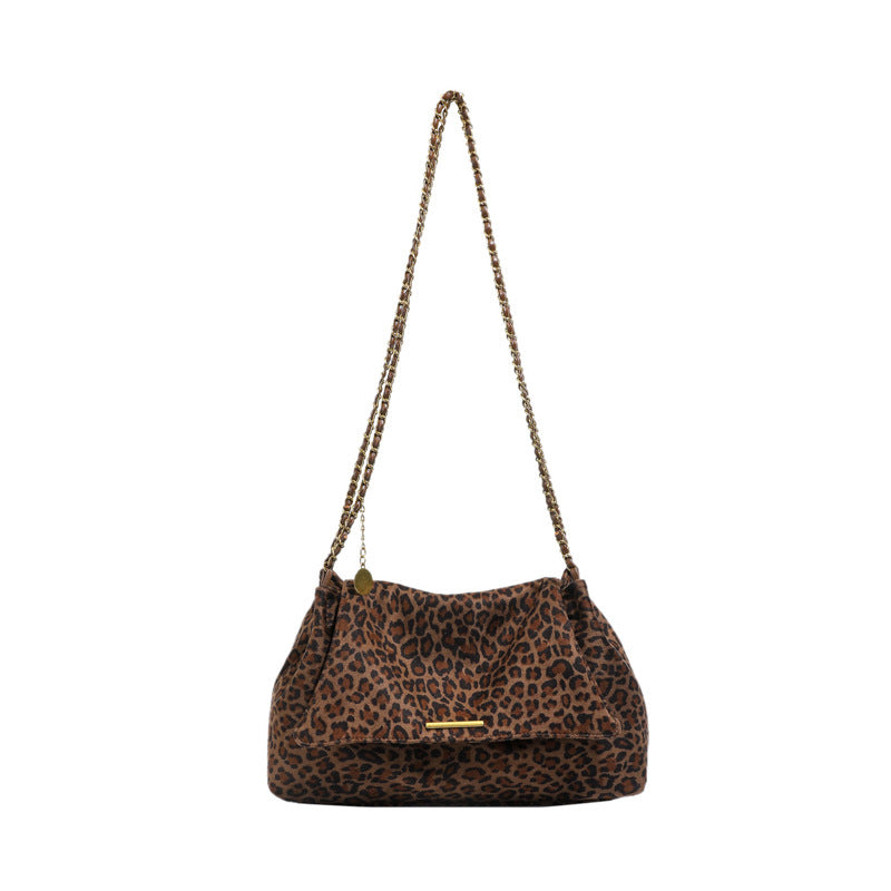 Leopard Print Shoulder Bag for Women | PU Leather Double Strap Handbag