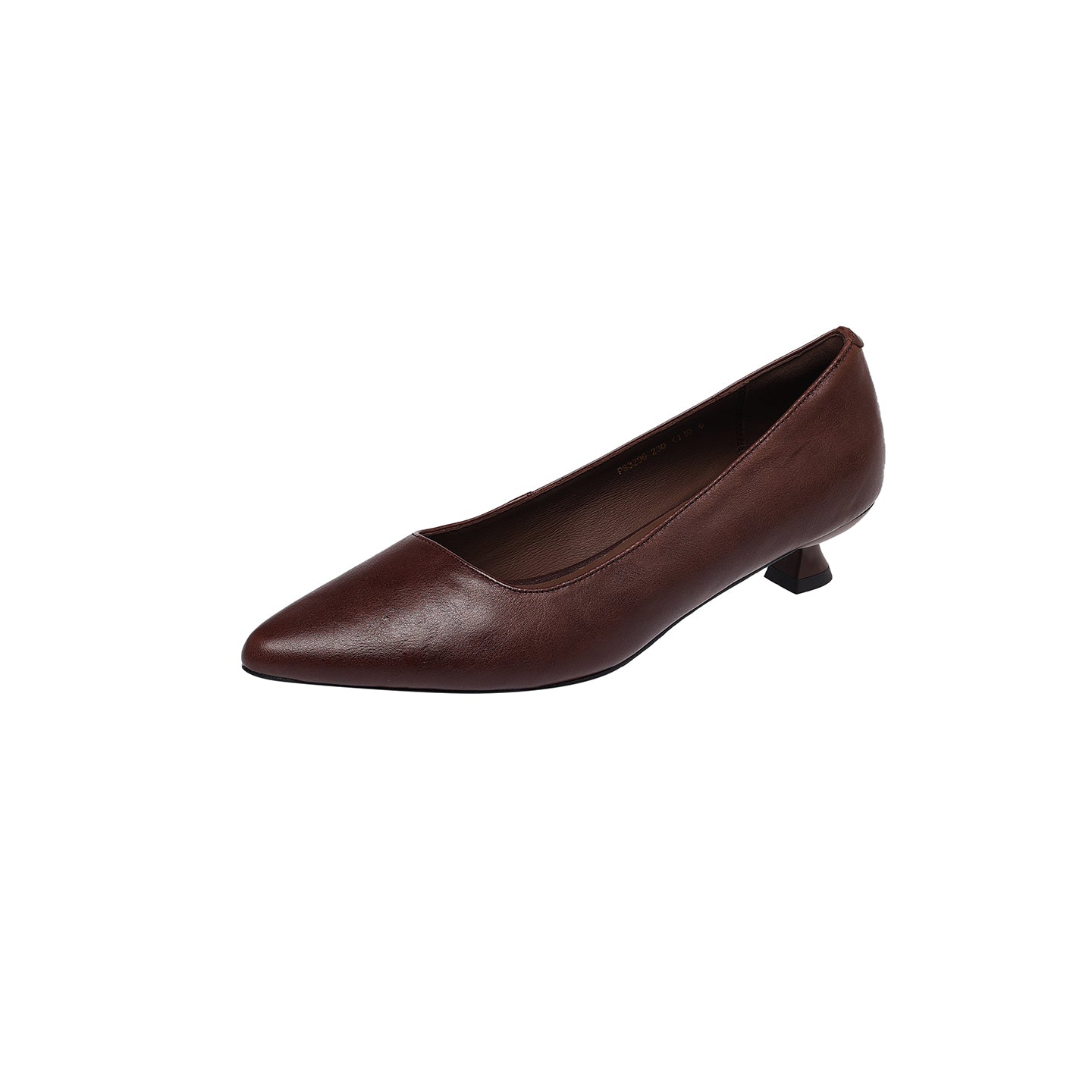 Women's Pointed-Toe Kitten Heel Pumps | Washed Full-Grain Cowhide Office Shoes