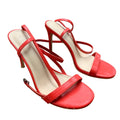Coutgo Womens Size 8 Red Strappy Gladiator 4" Heel Open Toe Ankle Strap Shoes