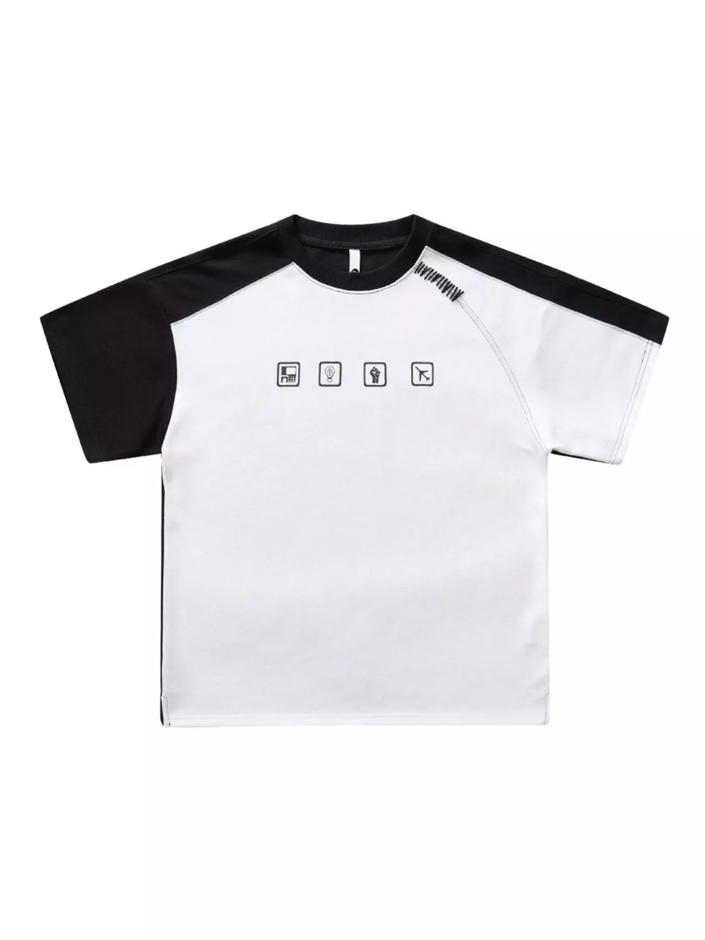 Men's Full Size Contrast Sleeve Casual T-Shirt Plus Size