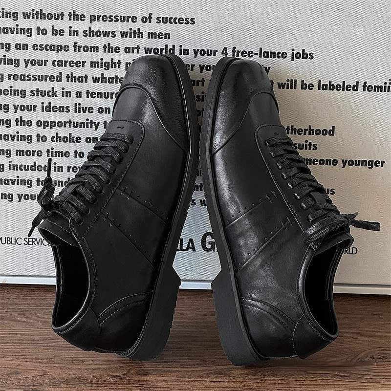 Men's Chunky Sole Casual Sneakers – Microfiber Upper, Rubber Outsole, Lace-Up & Invisible Heel Styles
