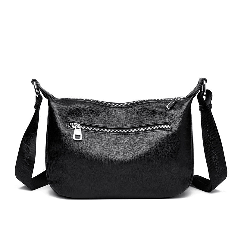 Women's Top-Grain Genuine Leather Crossbody Bag – Large Capacity Minimalist Shoulder Bag