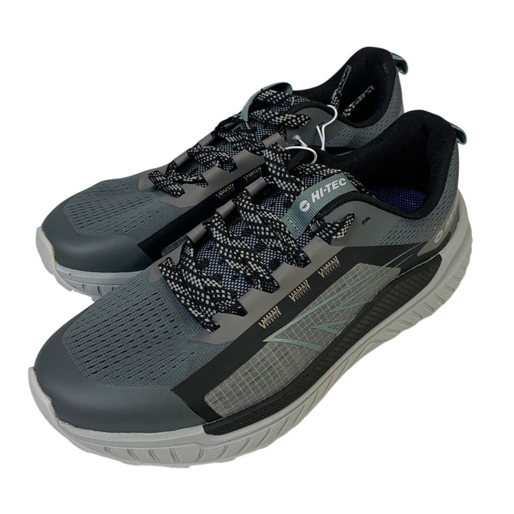 Hi-Tec Mens Size 9 Black Gray Mesh Lace Up Athletic Running Tennis Shoes