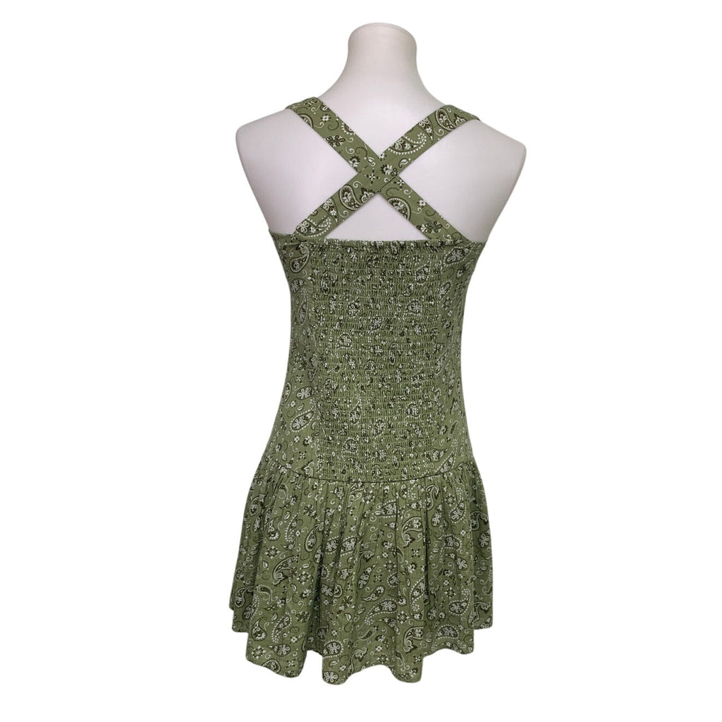 New American Eagle Womens Medium Front Button Up Bandana Paisley Dress