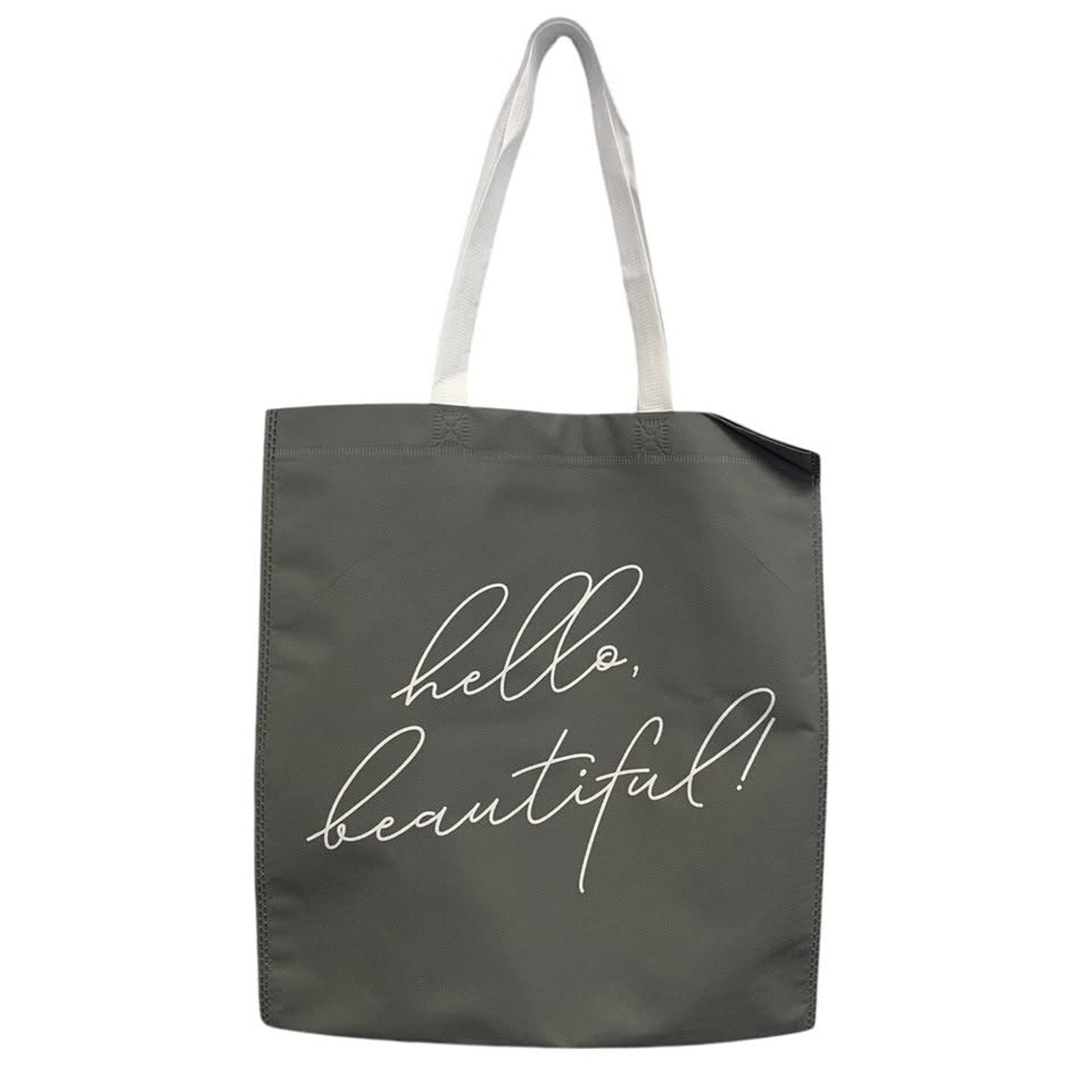 New Upcycled Hand Printed Positive Attitude Attract Miracles Shopper Tote Bag