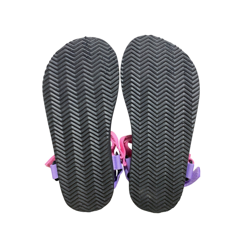 Kids Size 5 Pink Purple Yellow Sandal Open Round Toe Hook Loop Straps Shoes