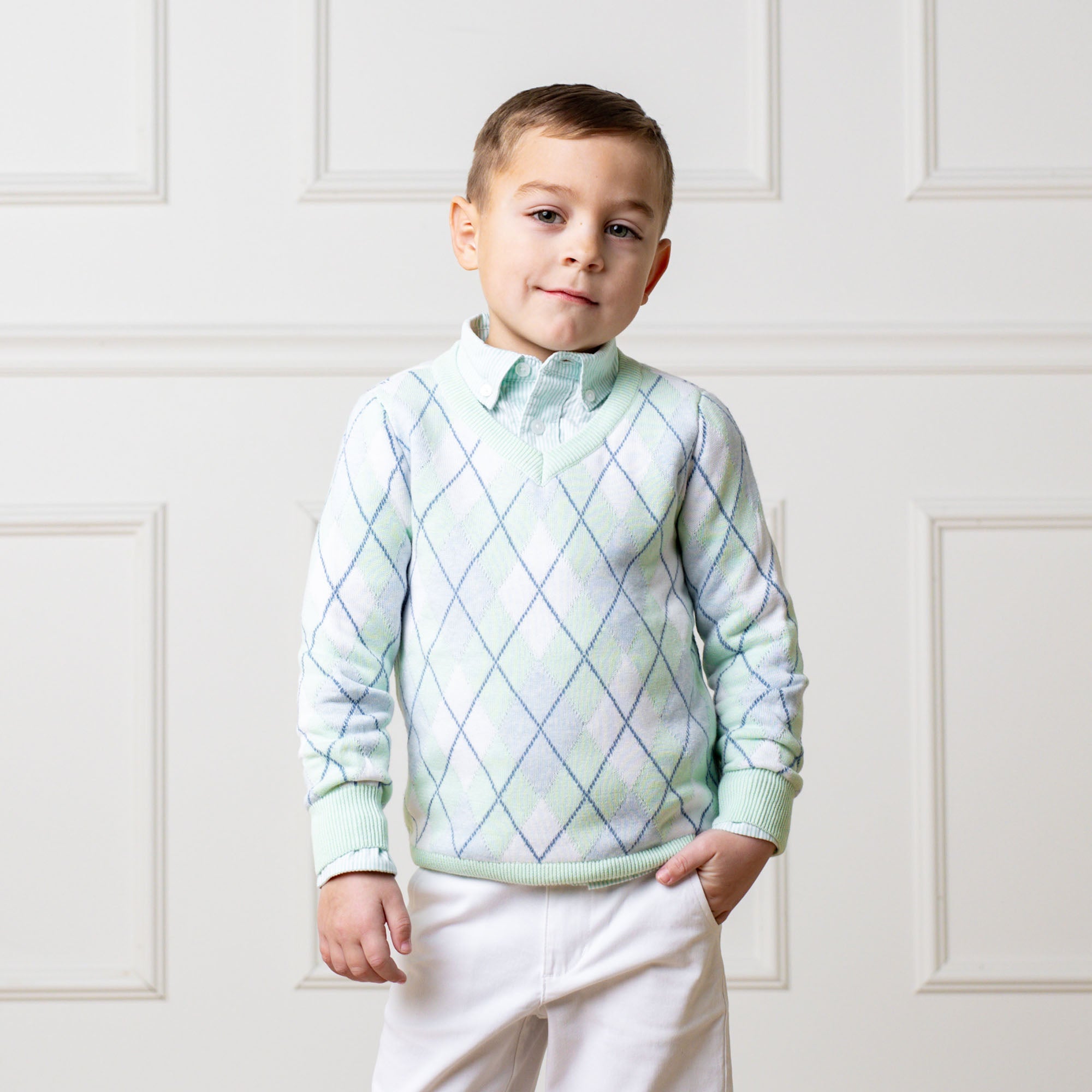 Organic Fine Gauge V-Neck Sweater