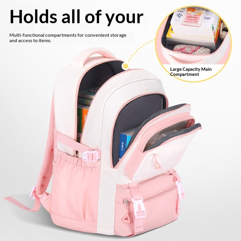 Girls 3-Piece School Backpack Set with Pencil Case & Lunch Bag | Cute Kids Bookbag | Oxford Cloth | Waterproof