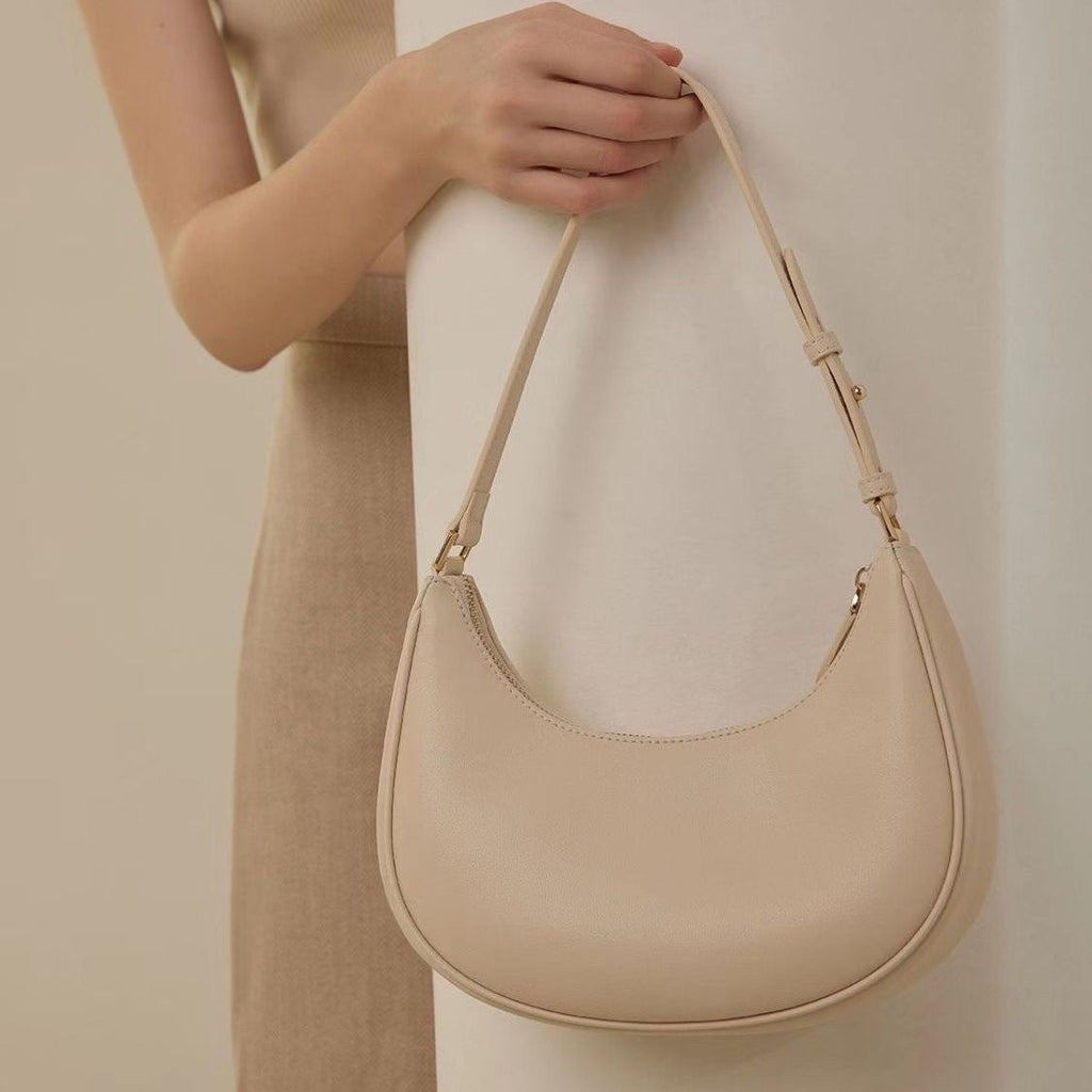 Women's Summer Baguette Shoulder Bag - Trendy Dumpling Style Tote with Adjustable Strap