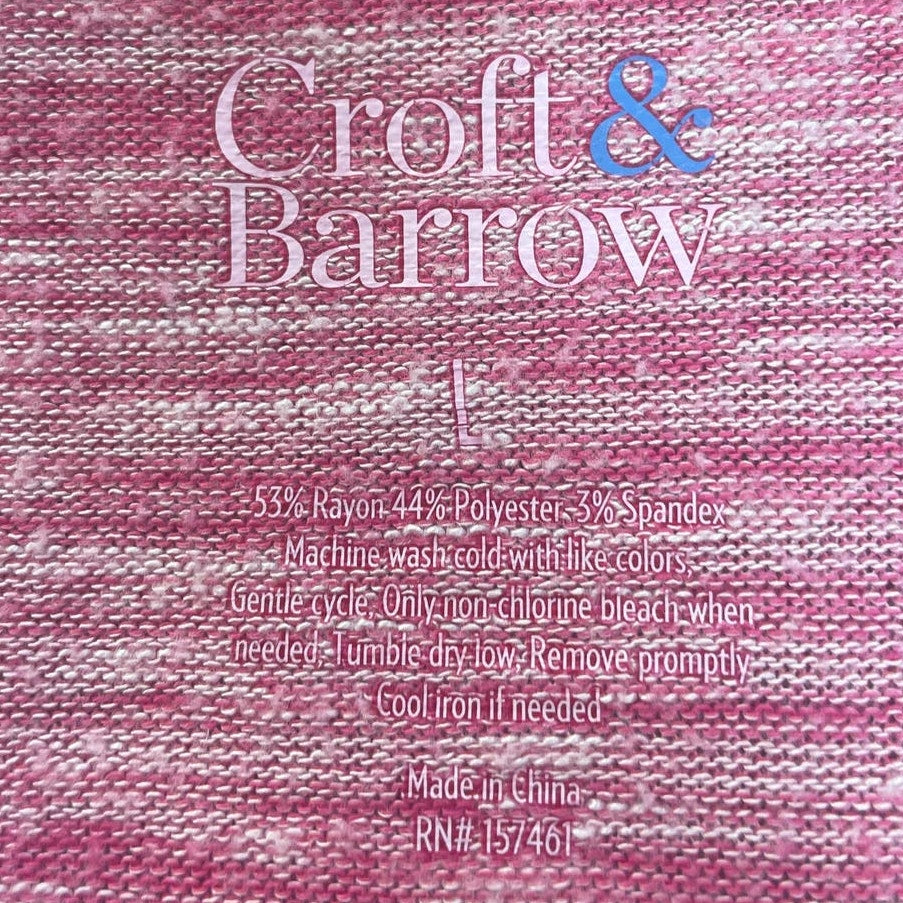 Croft & Barrow Large Long Sleeve Sparkle Studded Rayon Blend Soft Top