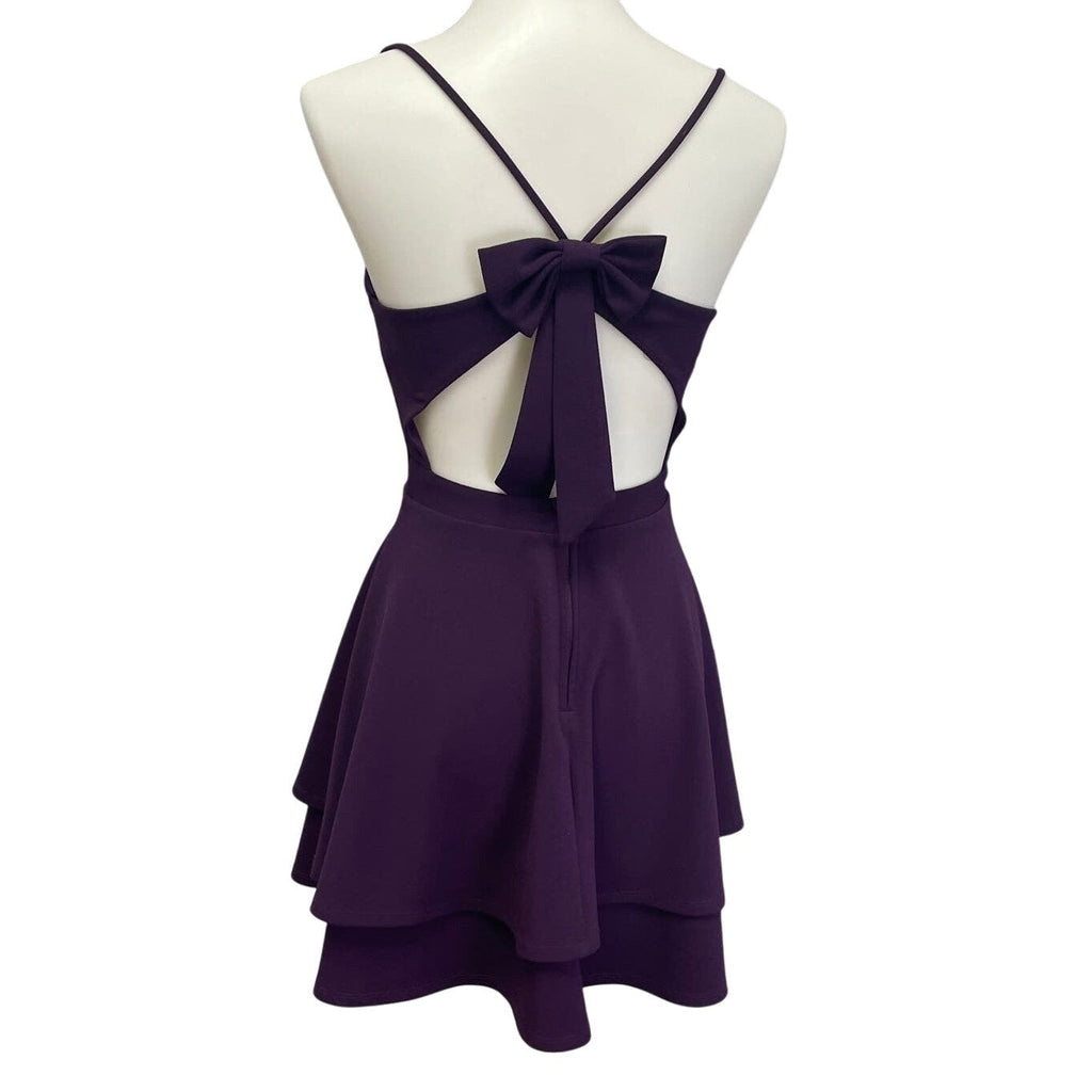 City Studio Junior Size 1 Spaghetti Strap Back Bow Machine Washable Formal Dress