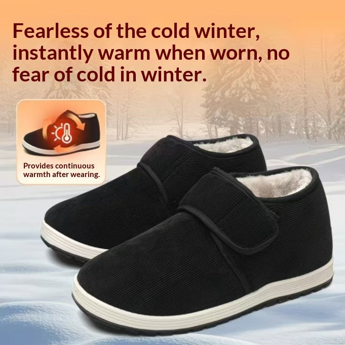 Men's High-Top Wool-Lined Canvas Shoes - Thickened Insole Winter Sneakers