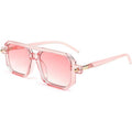 FEISEDY Pink Lens Vintage Square 70s Flat Aviator Sunglasses for Women
